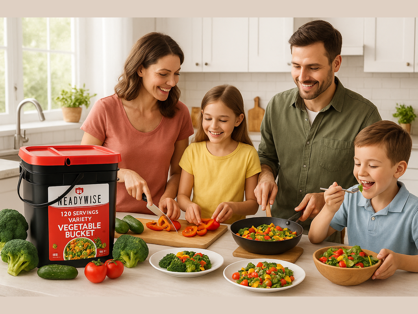 120 Serving Vegetable Bucket Family Kitchen