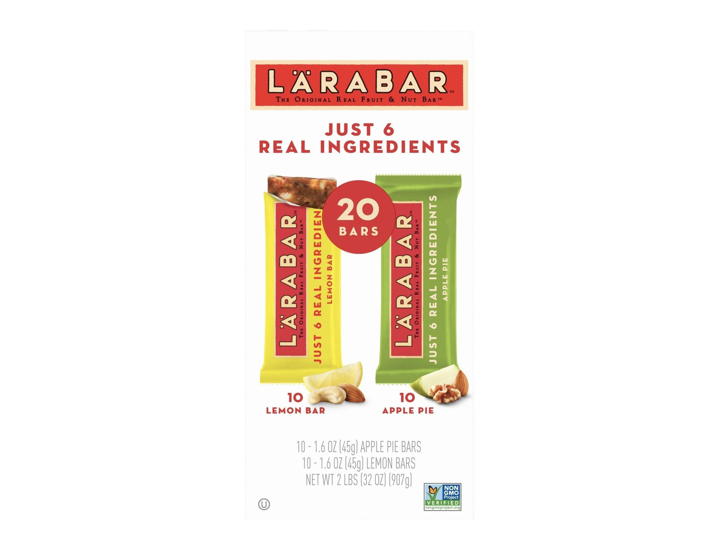 Lärabar Snack Bars Apple Pie and Lemon Variety Pack, 20 ct./1.6 oz.