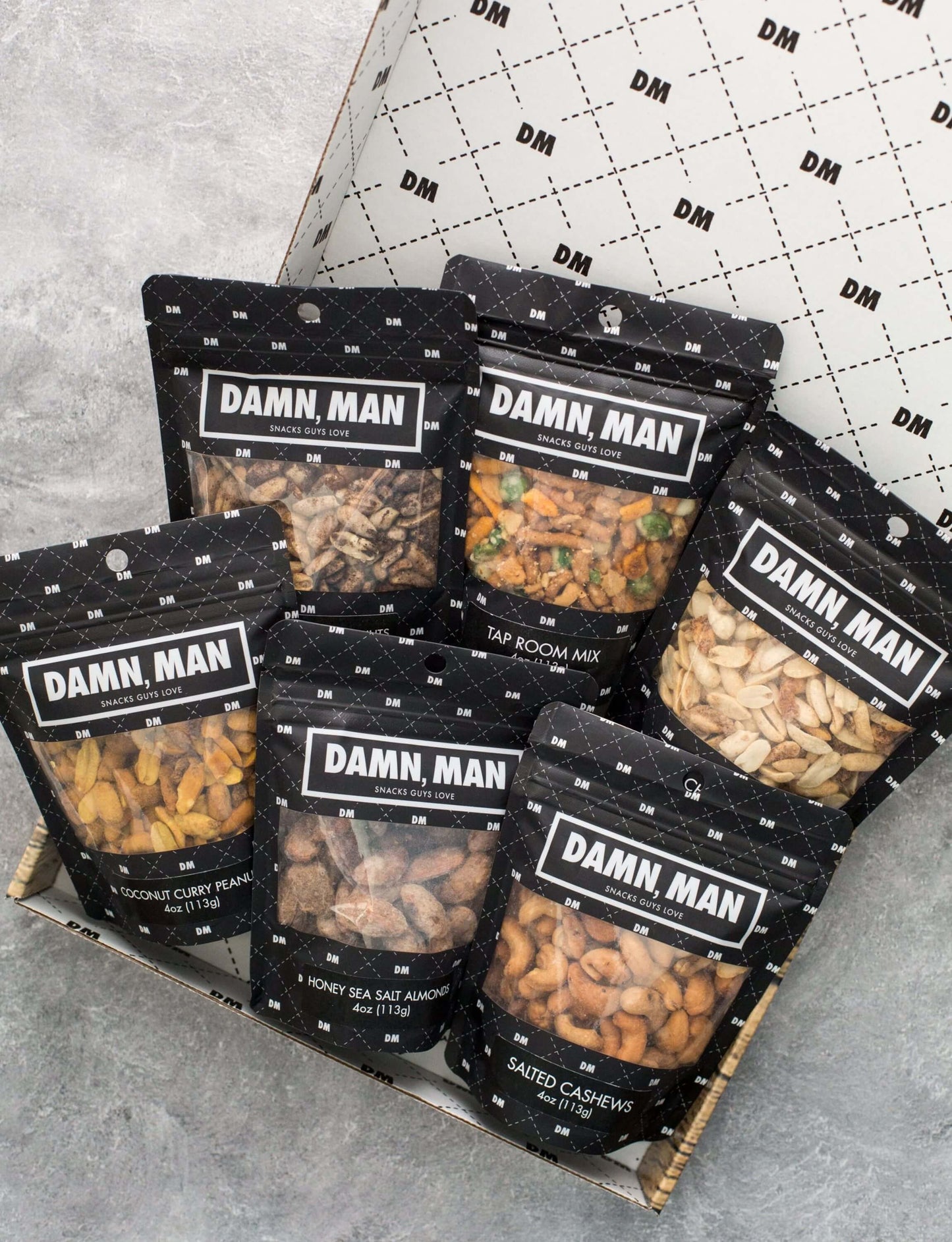 Gourmet Manly Nut Gift Box for Men - 6 Unique Handcrafted Snacks, Gift