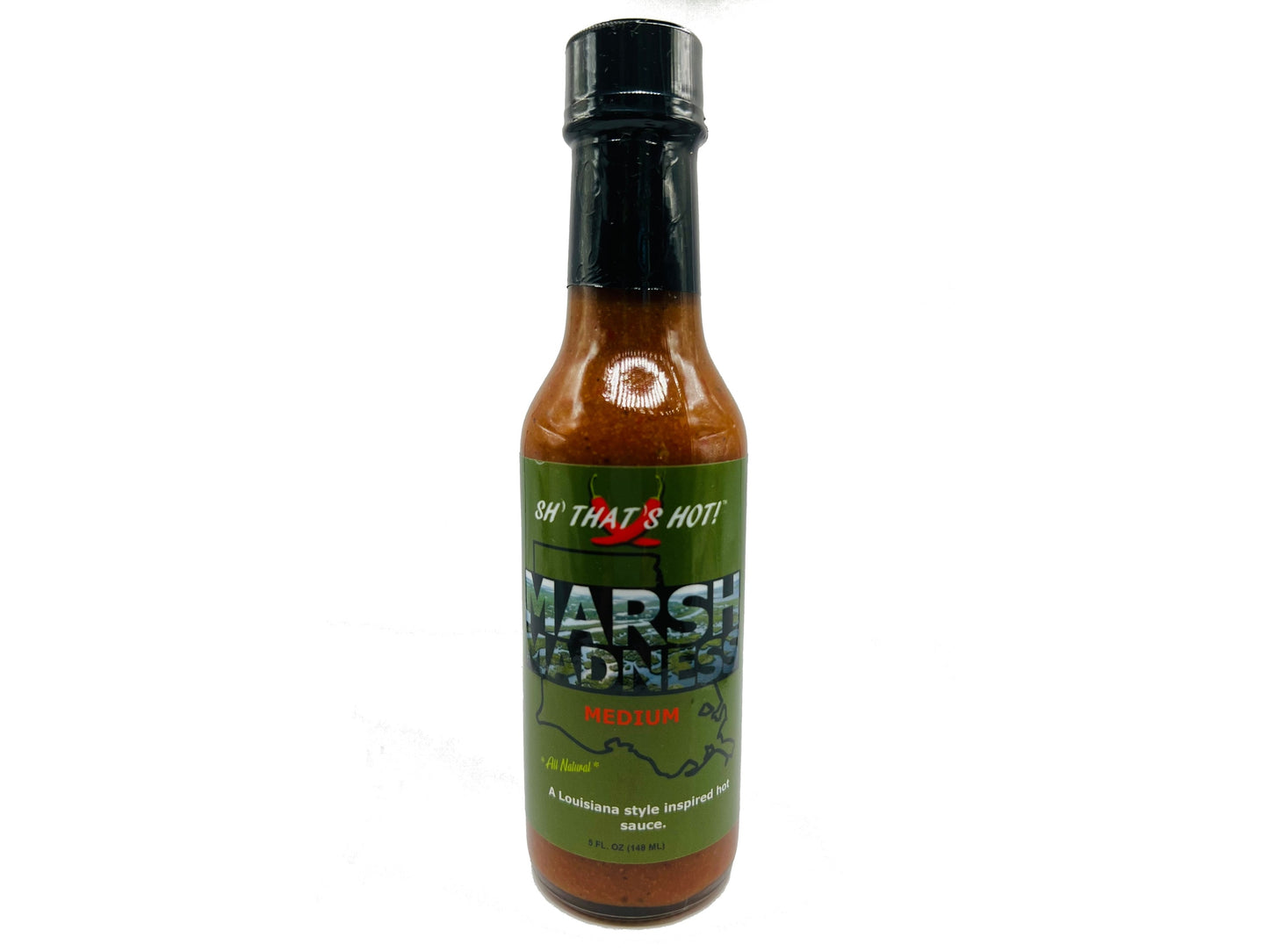Marsh Madness Medium Hot Sauce - Louisiana Bayou Fire & Garlic Magic