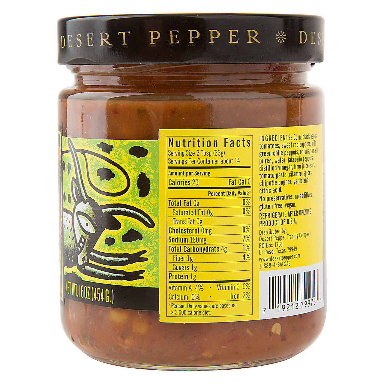 Desert Pepper Corn Black Bean Roasted Pepper Salsa (6x16 Oz)-7