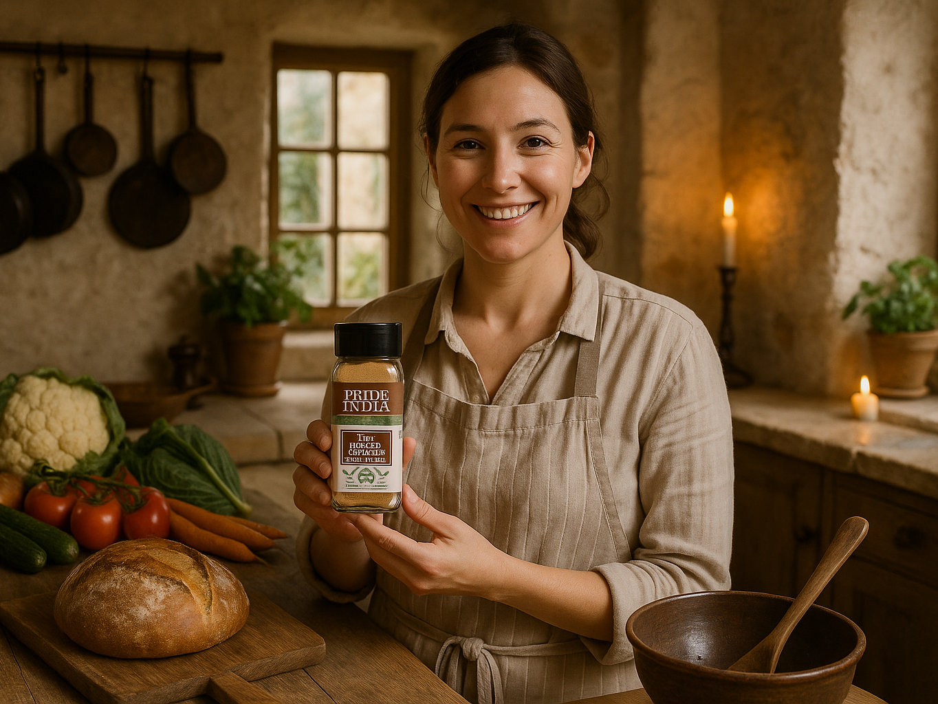 Chef showcasing the product