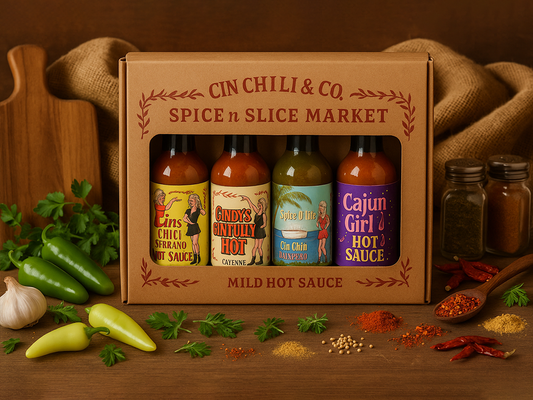 Hot Sauce Gift Box 4 Pack Mild - Perfect Beginner Collection & Family Gift Set