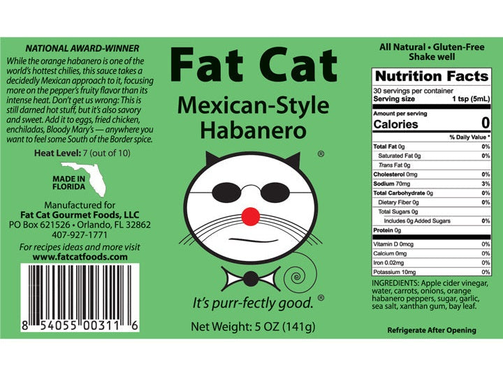 Fat Cat Mexican-Style Habanero - Authentic Fiery Flavor