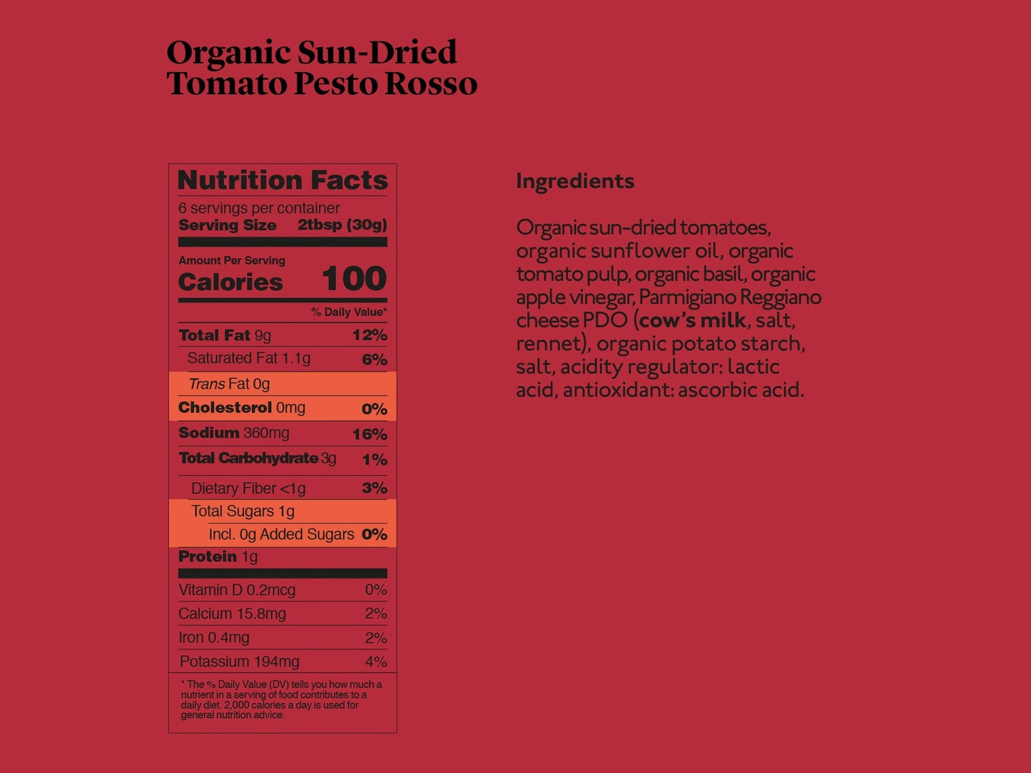 Delicious & Sons Organic Sun-Dried Tomato Pesto Rosso 6.70 oz.