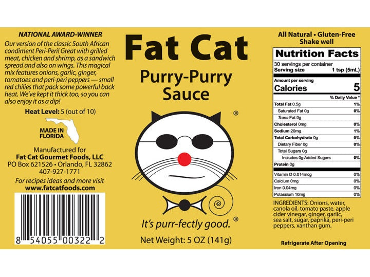 Fat Cat Purry-Purry Sauce - Piri-Piri Style Heat