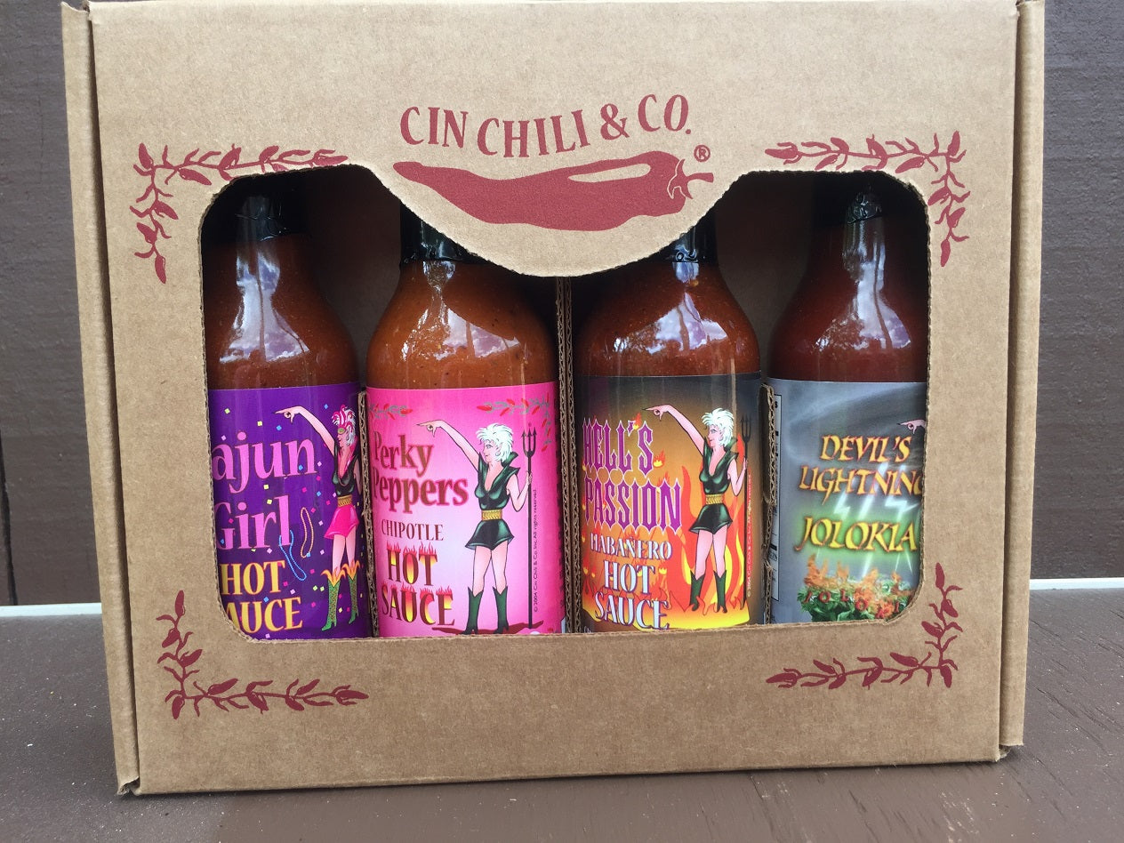 Hot Sauce Gift Box 4 Pack - Fiery Heat Collection