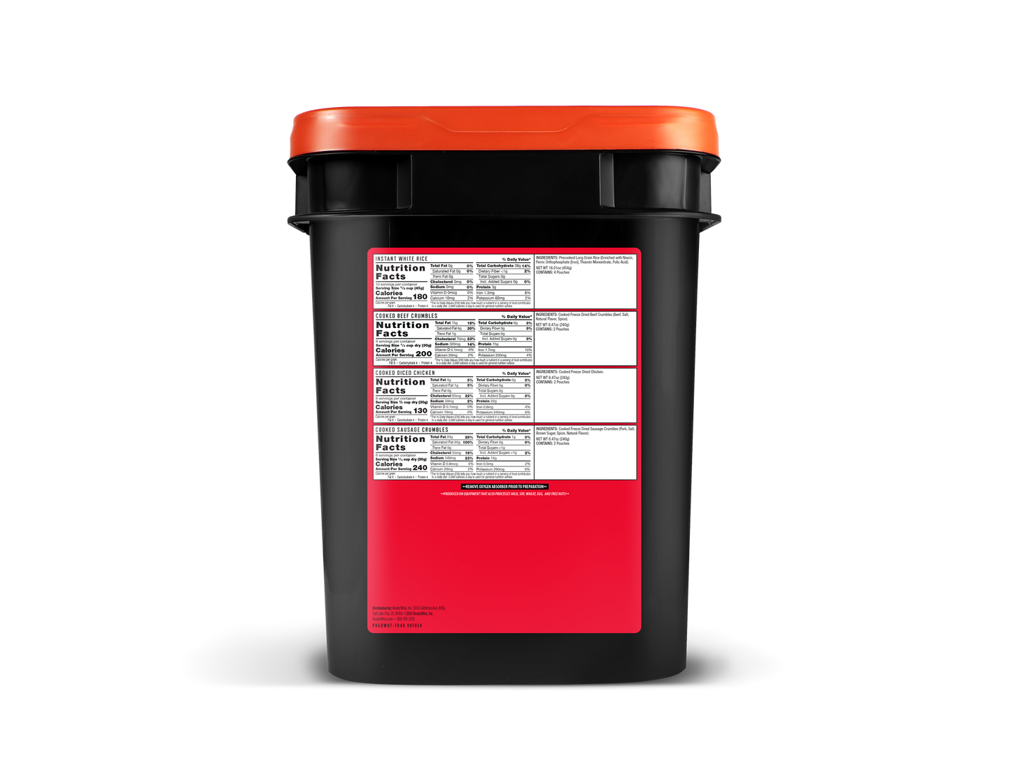 Seau de viande et de riz