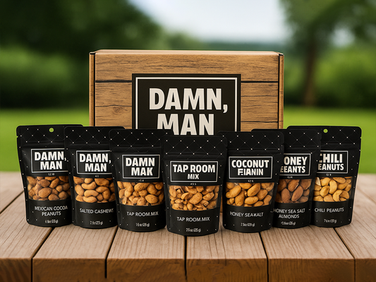 Gourmet Manly Nut Gift Box - 6 Handcrafted Snacks for Distinguished Men