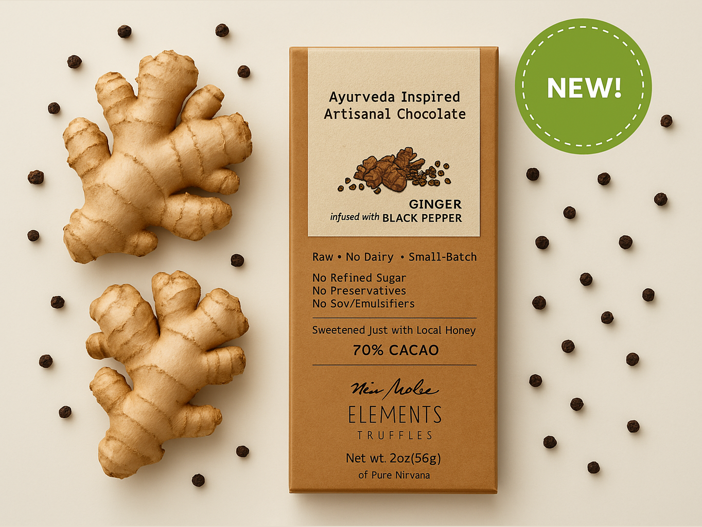 Elements Truffles Ginger with Black Pepper chocolate