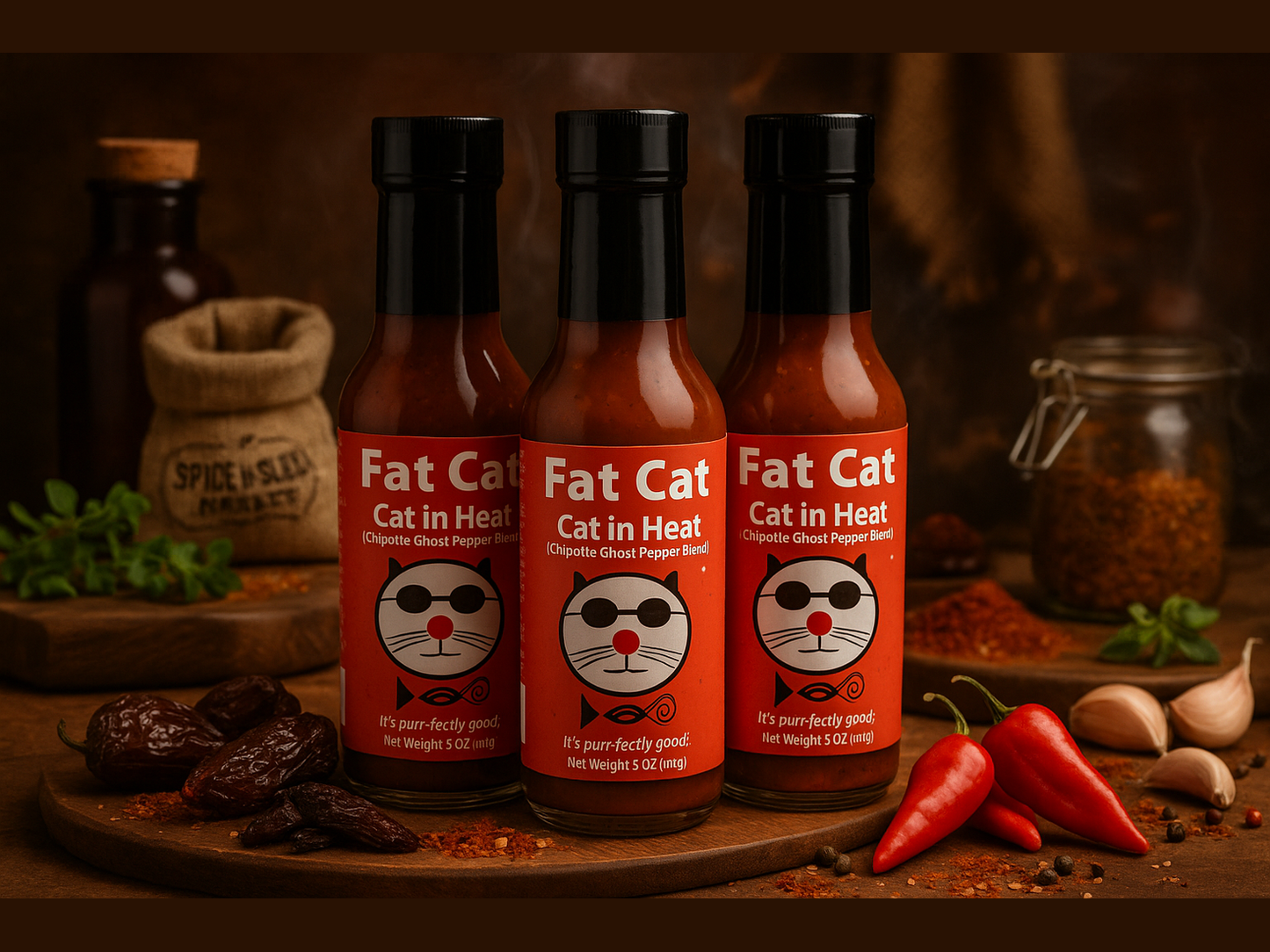Fat Cat Cat in Heat 3 Pack in market setting