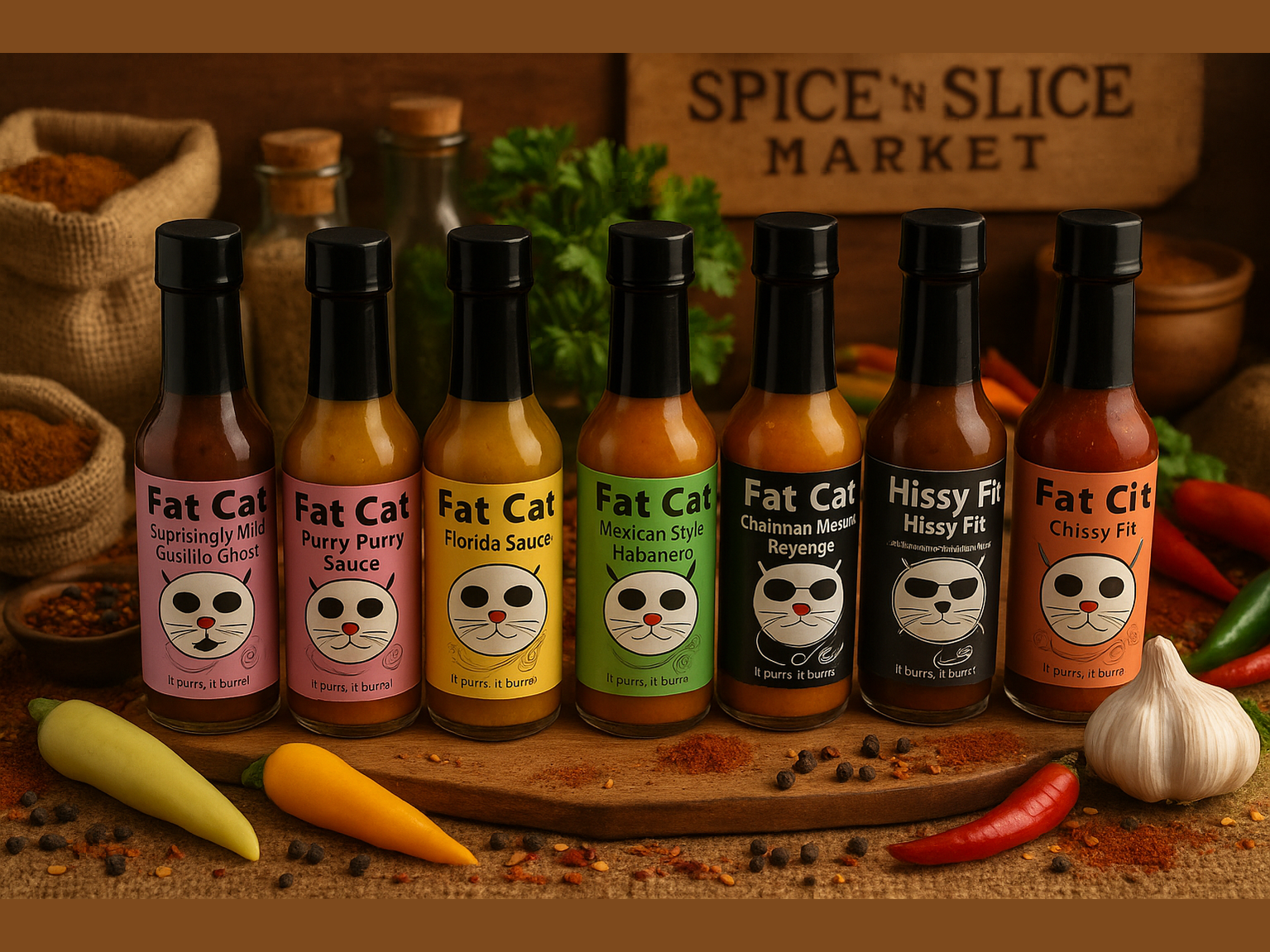 Fat Cat Variety Pack Bundle in market setting