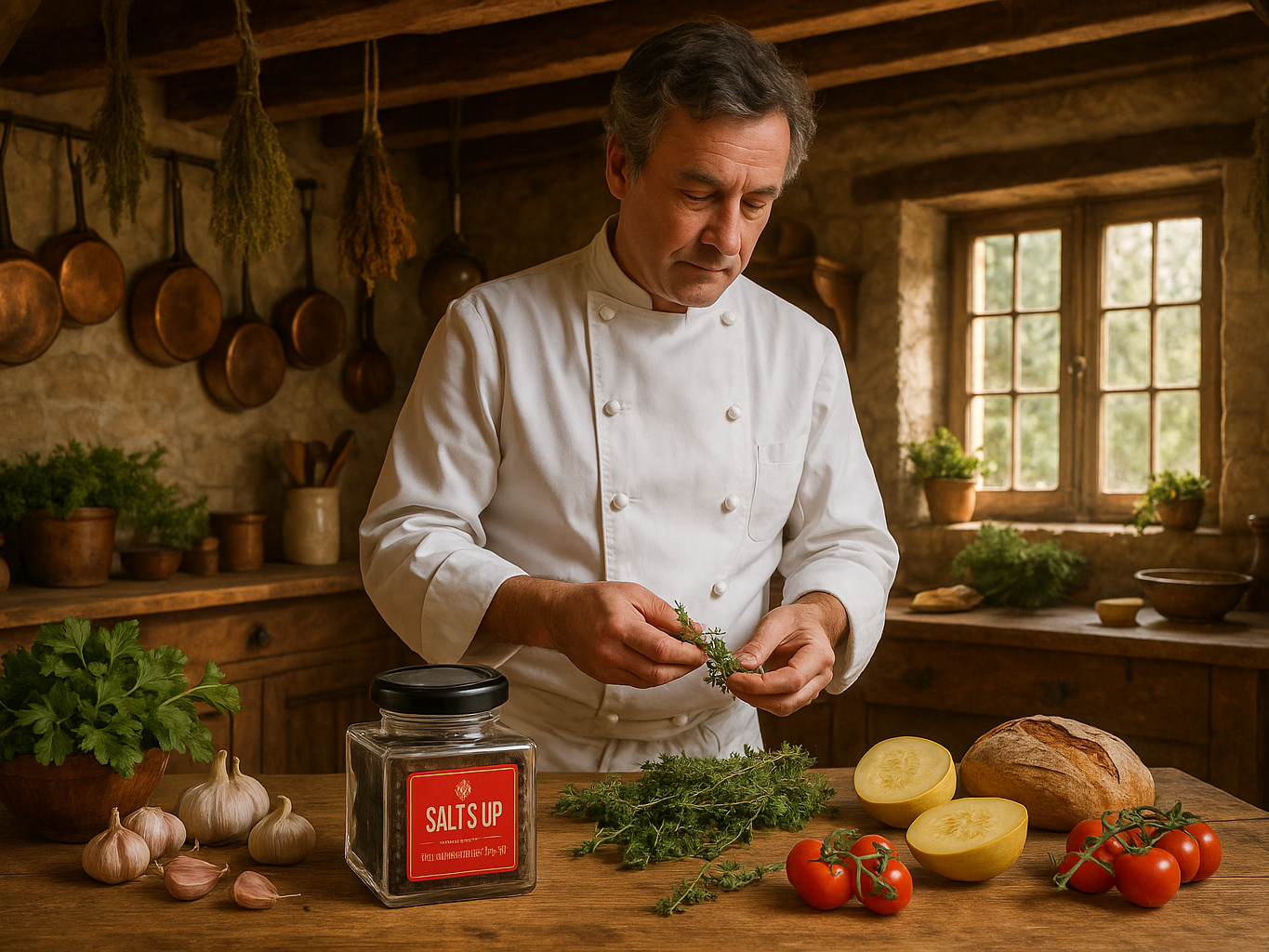 French Chef in Farmhouse Kitchen