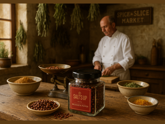 French farmhouse kitchen with chef and spices