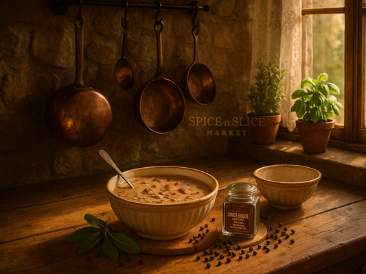 French farmhouse kitchen with spice product