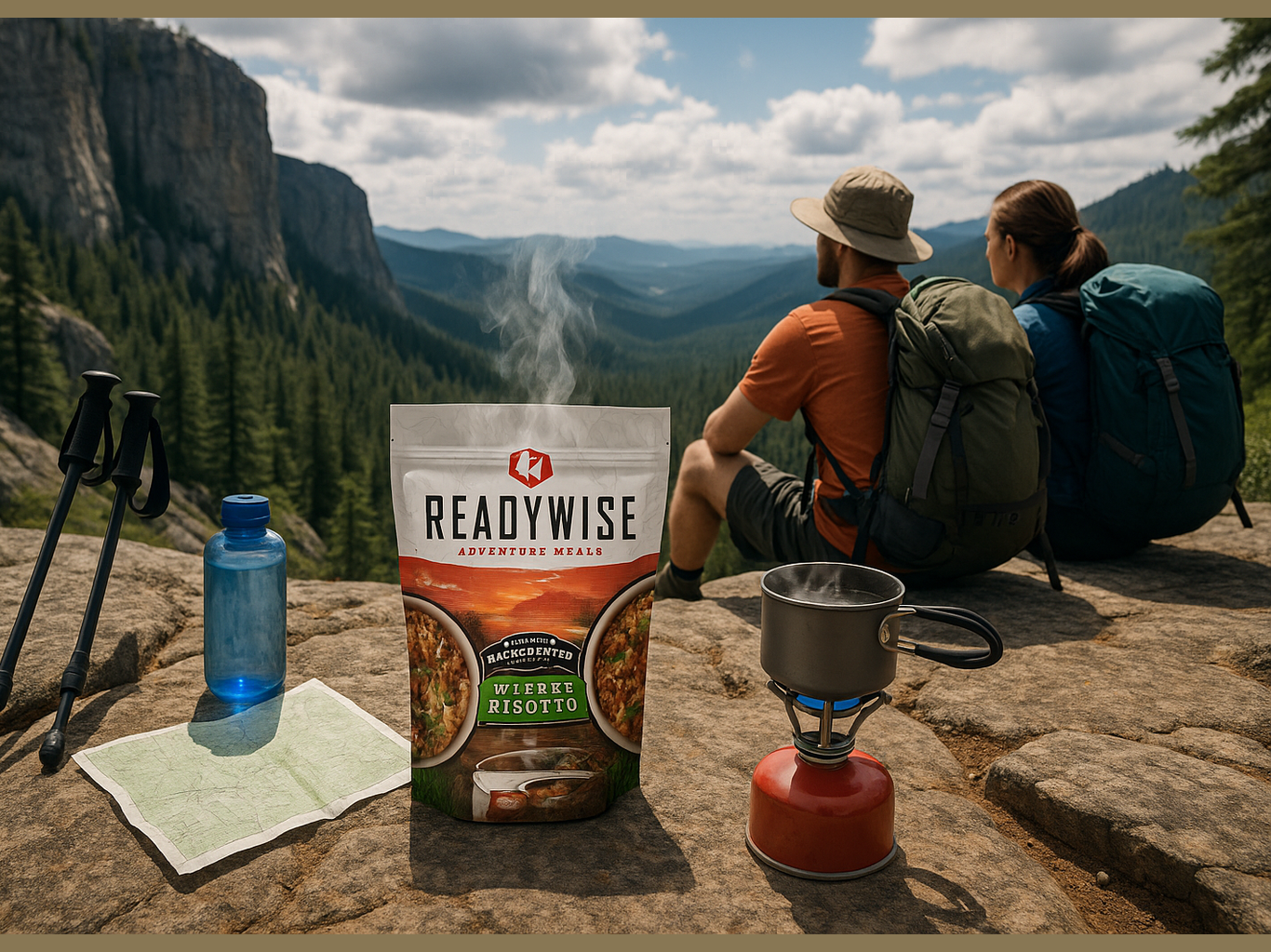 Hiking trail break with ReadyWise meals