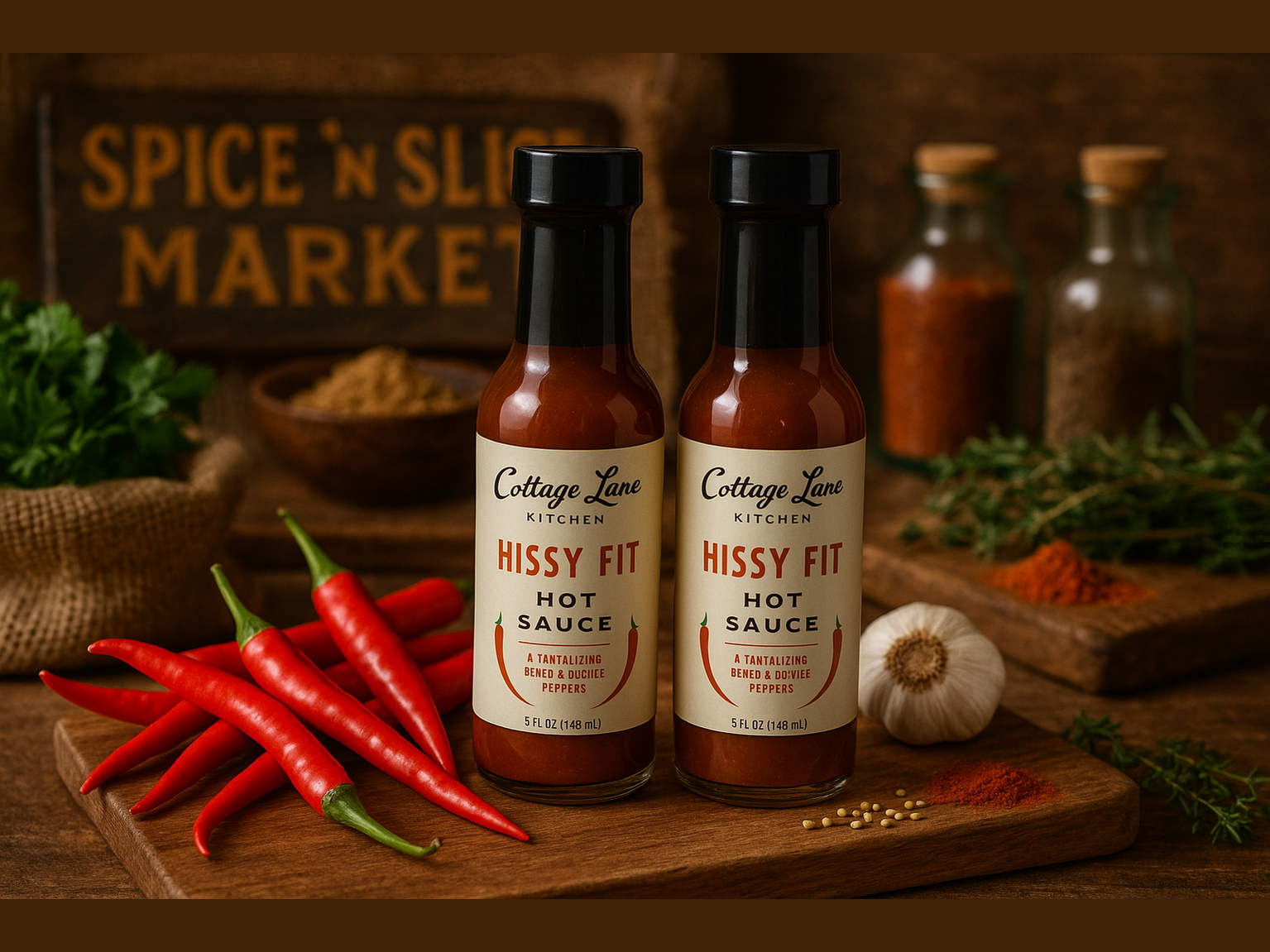 Hissy Fit Hot Sauce in market setting