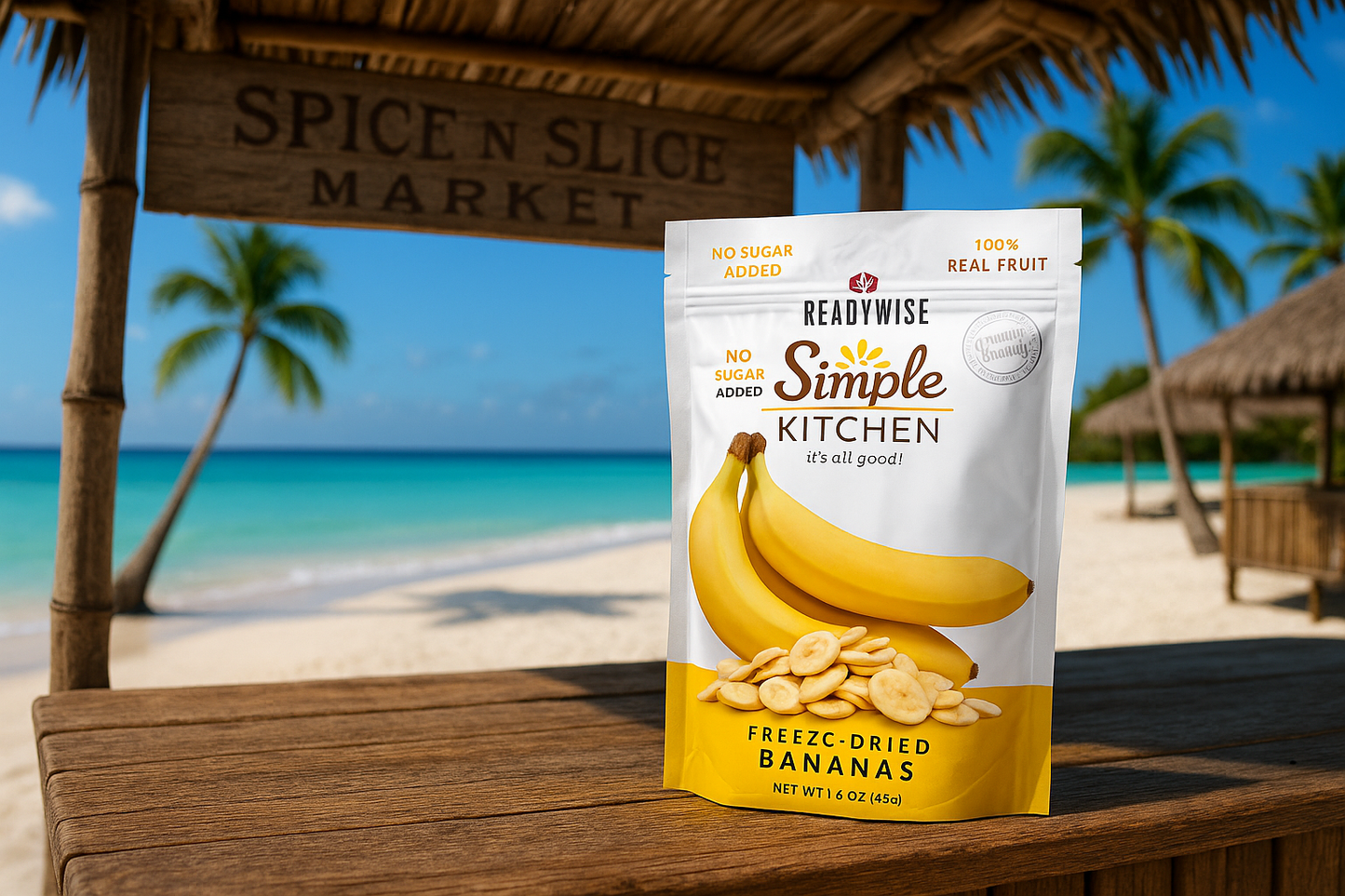 Original Product in Tropical Beach Market with Very Discreet Branding