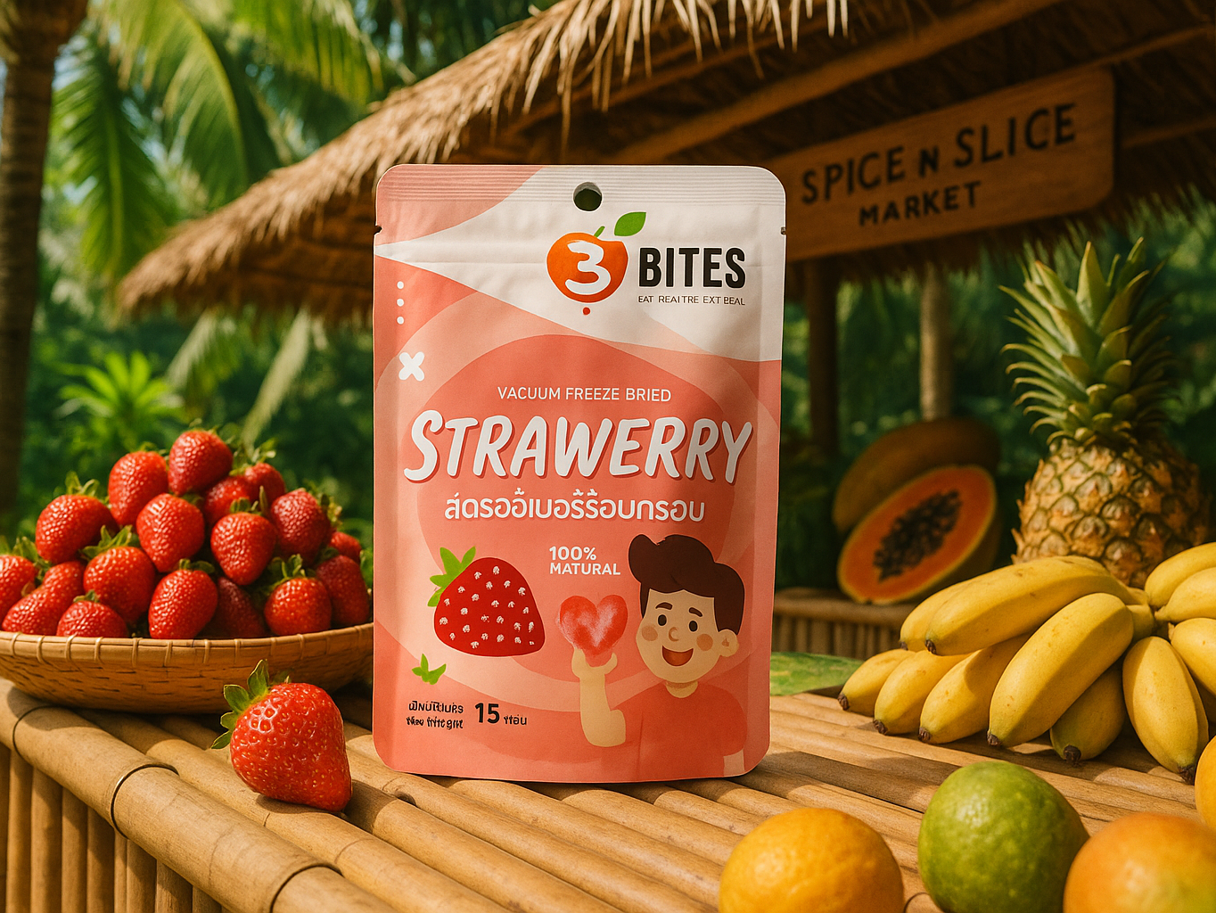 Tropical Market Organic Strawberries Display