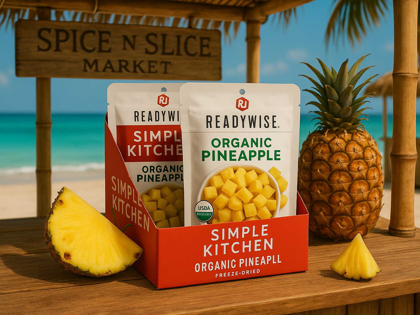 Original Product in Tropical Beach Market with Very Discreet Branding