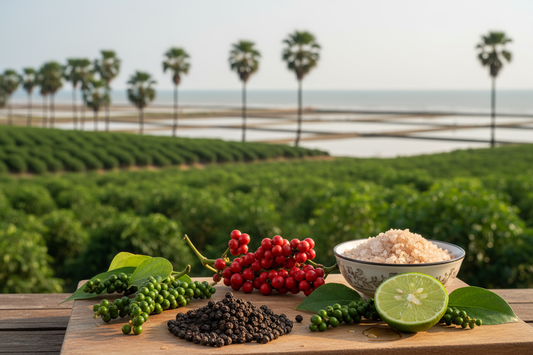 Cambodian landscape with ingredients