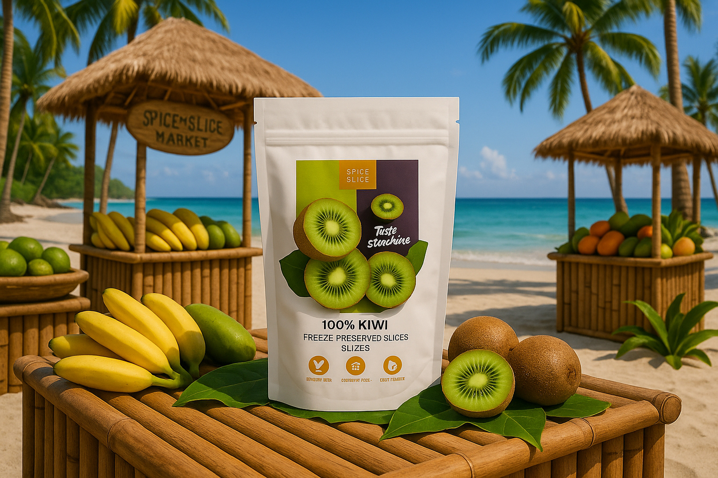 Original Product in Tropical Beach Market with Very Discreet Branding