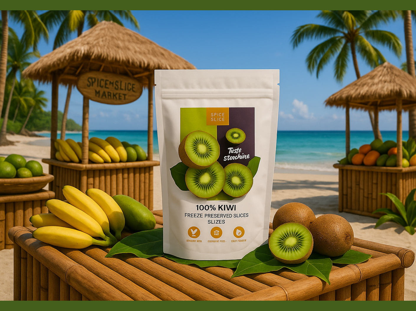 Original Product in Tropical Beach Market with Very Discreet Branding