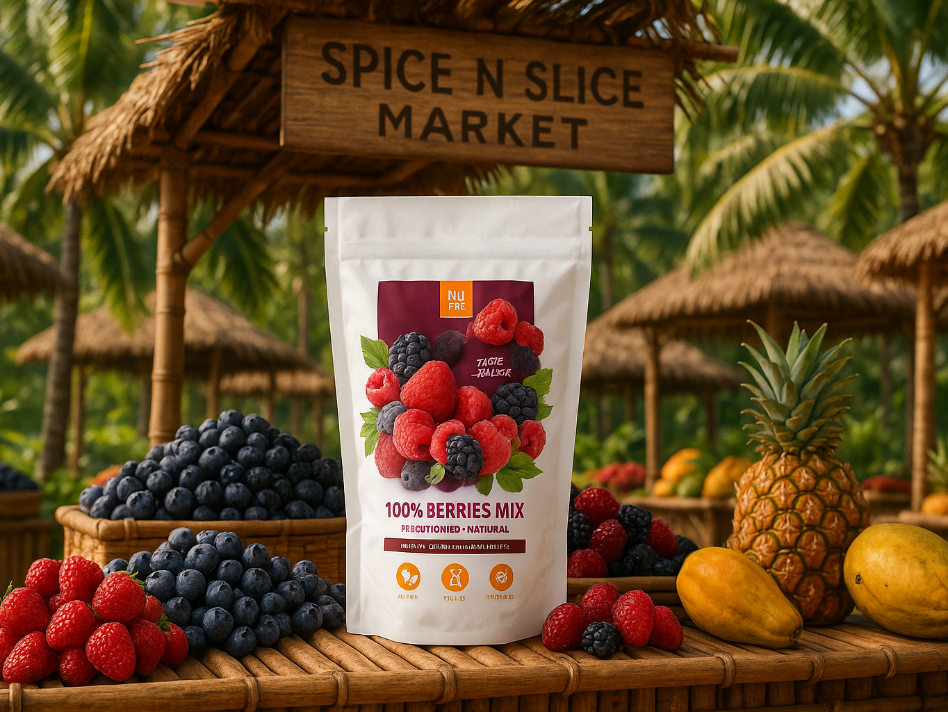 Tropical Market BIO Berries Display