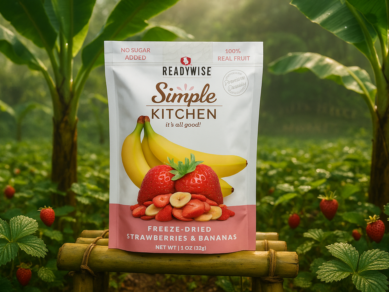Ultra-Natural Tropical Strawberry Field with Extremely Subtle Branding