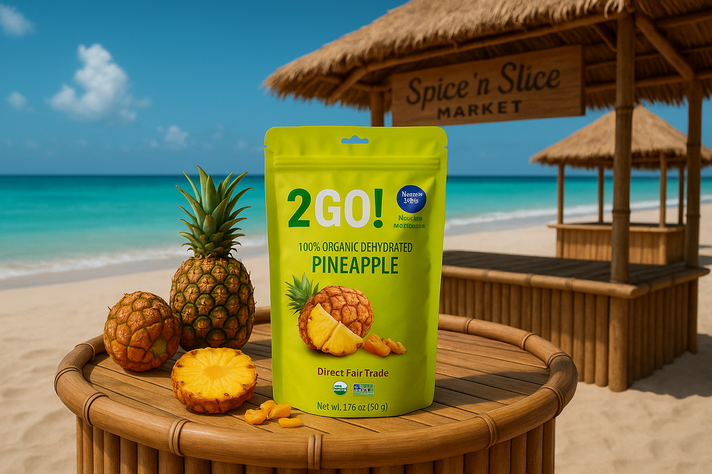 Original Product in Tropical Beach Market with Very Discreet Branding