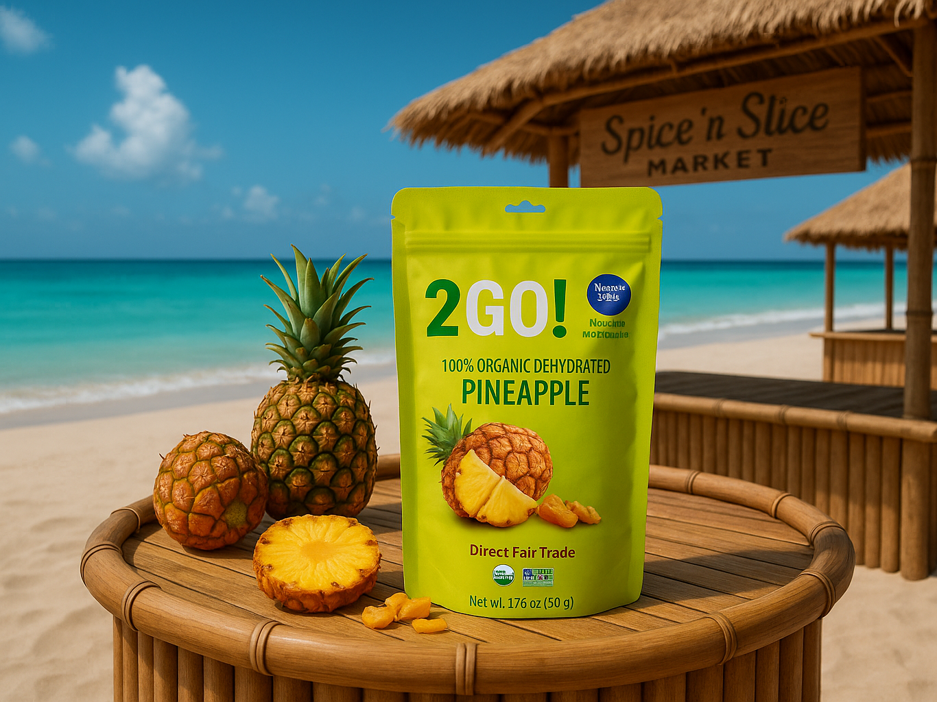 Original Product in Tropical Beach Market with Very Discreet Branding