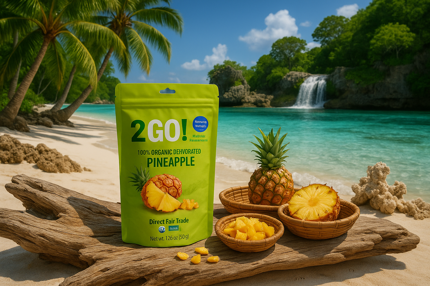 More Natural Tropical Beach Paradise with Original Product and Very Discreet Spice n Slice Market Branding