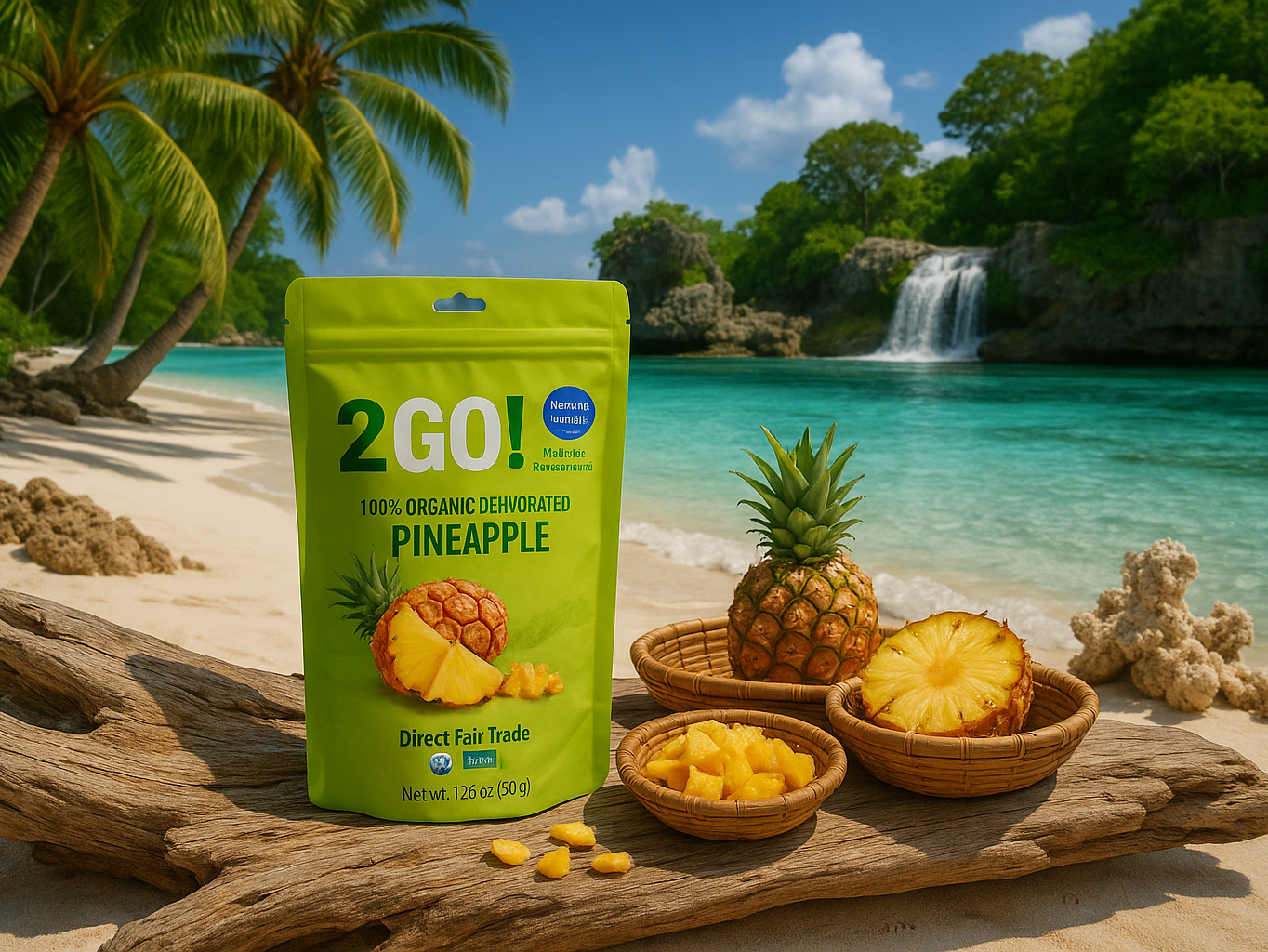 More Natural Tropical Beach Paradise with Original Product and Very Discreet Spice n Slice Market Branding