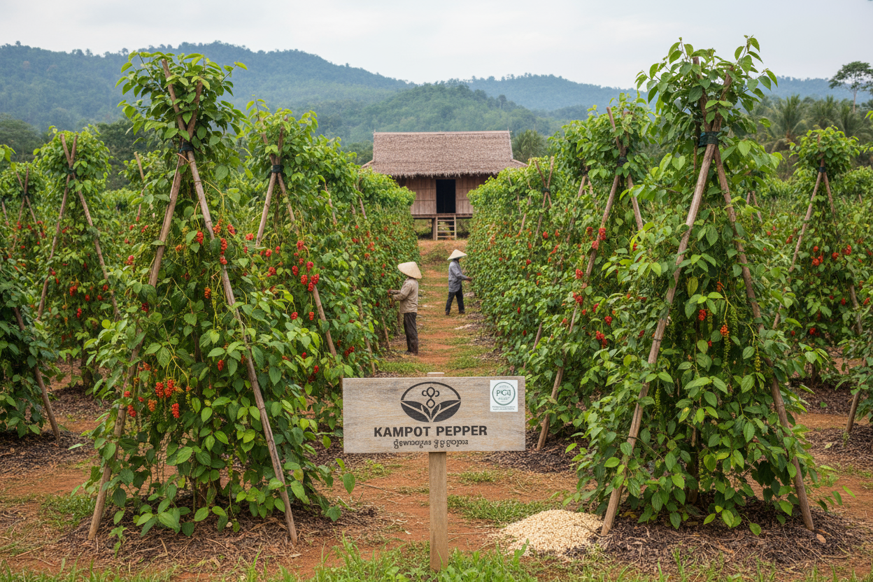 Premium Kampot Pepper Trio Wholesale — Complete 3kg Collection | PGI Black, Red & White