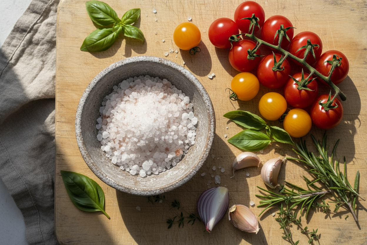Flat lay with ingredients