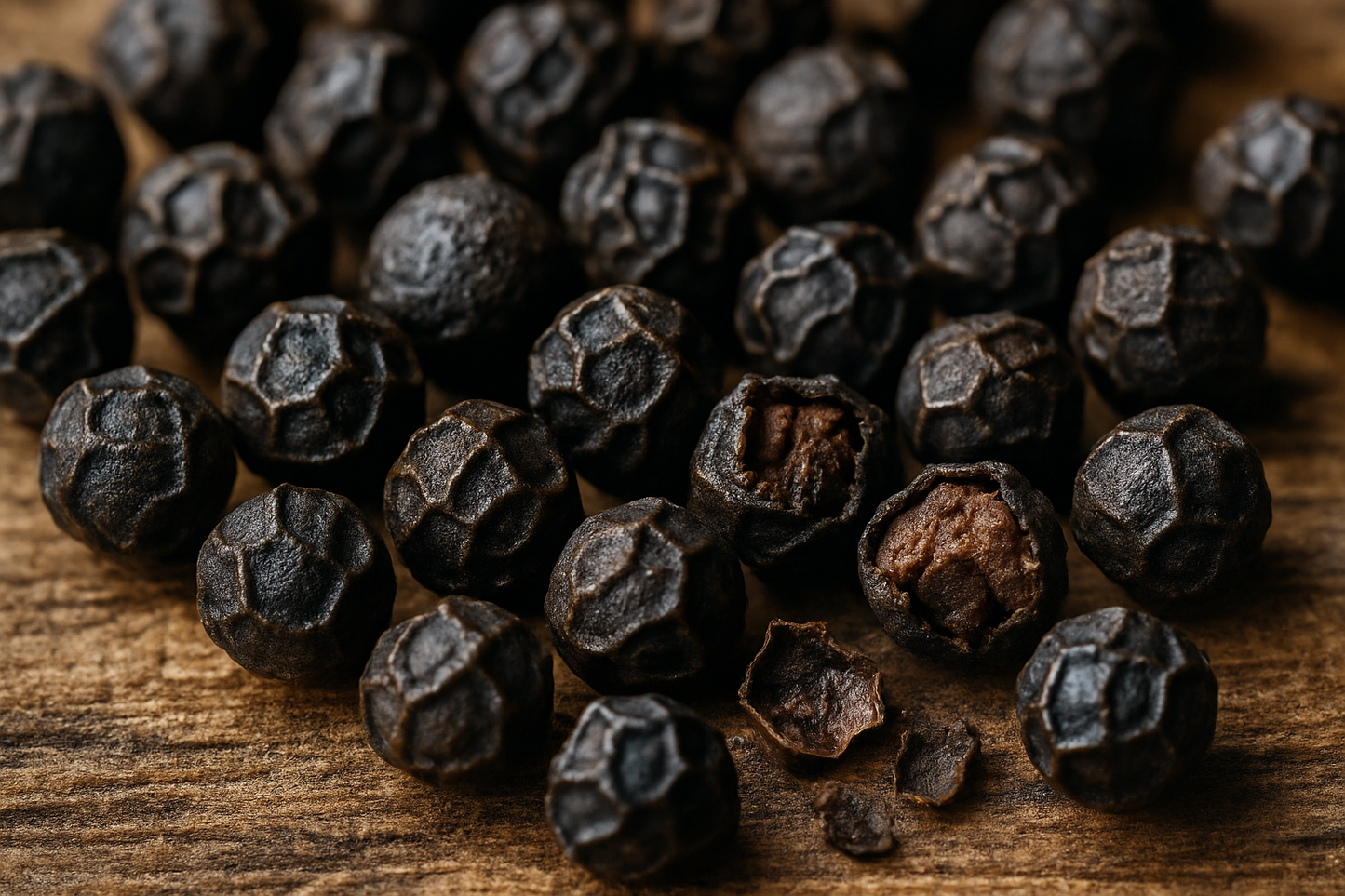 Kampot Black Peppercorns Raw Close-up
