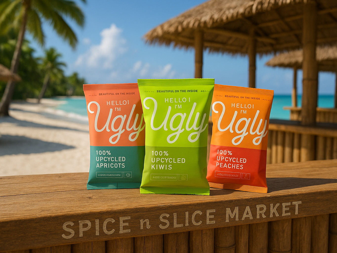 Original Product in Tropical Beach Market with Very Discreet Branding