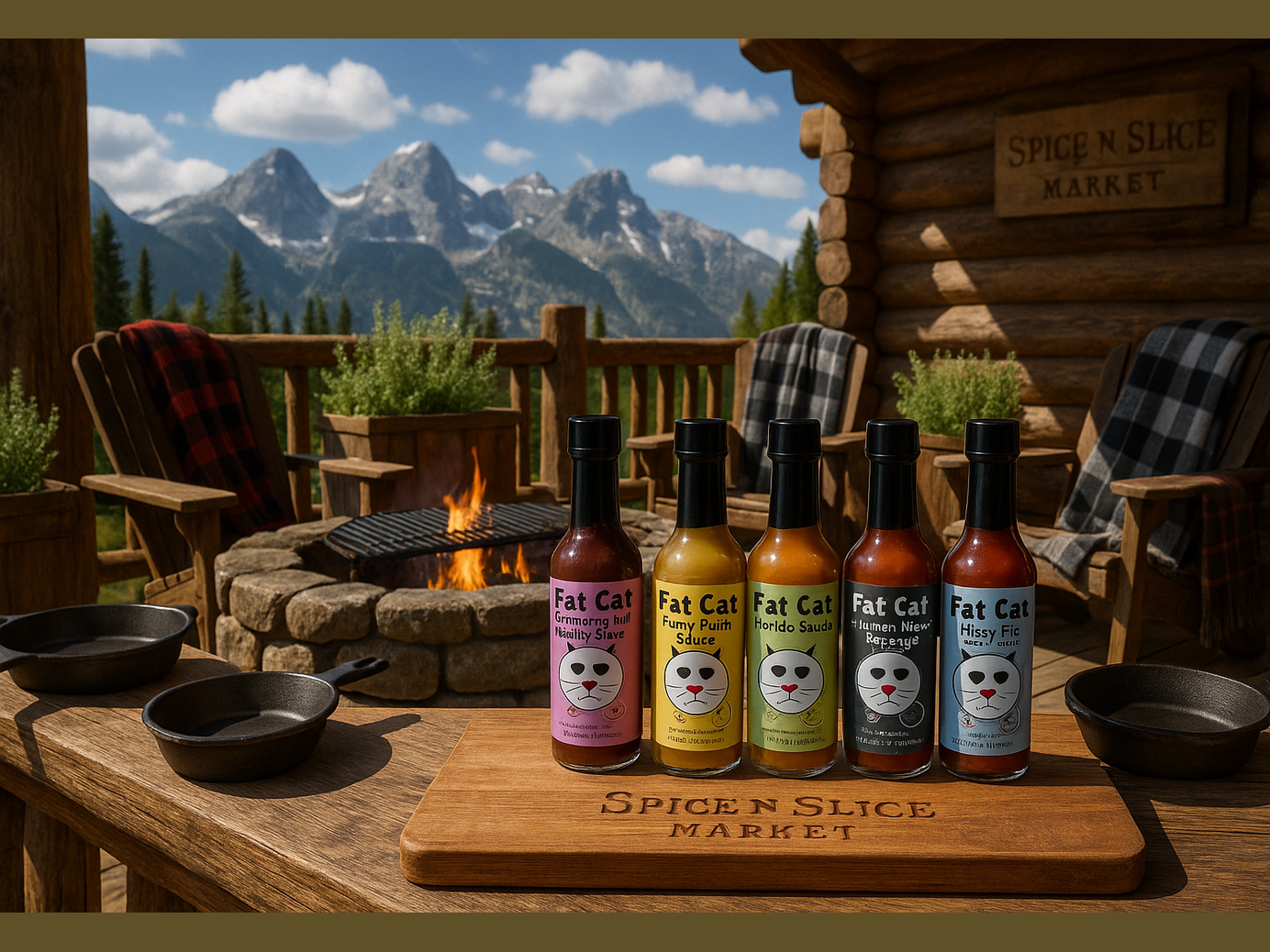 "Fat Cat Hot Sauce Variety Pack Bundle with multiple spicy sauce bottles"