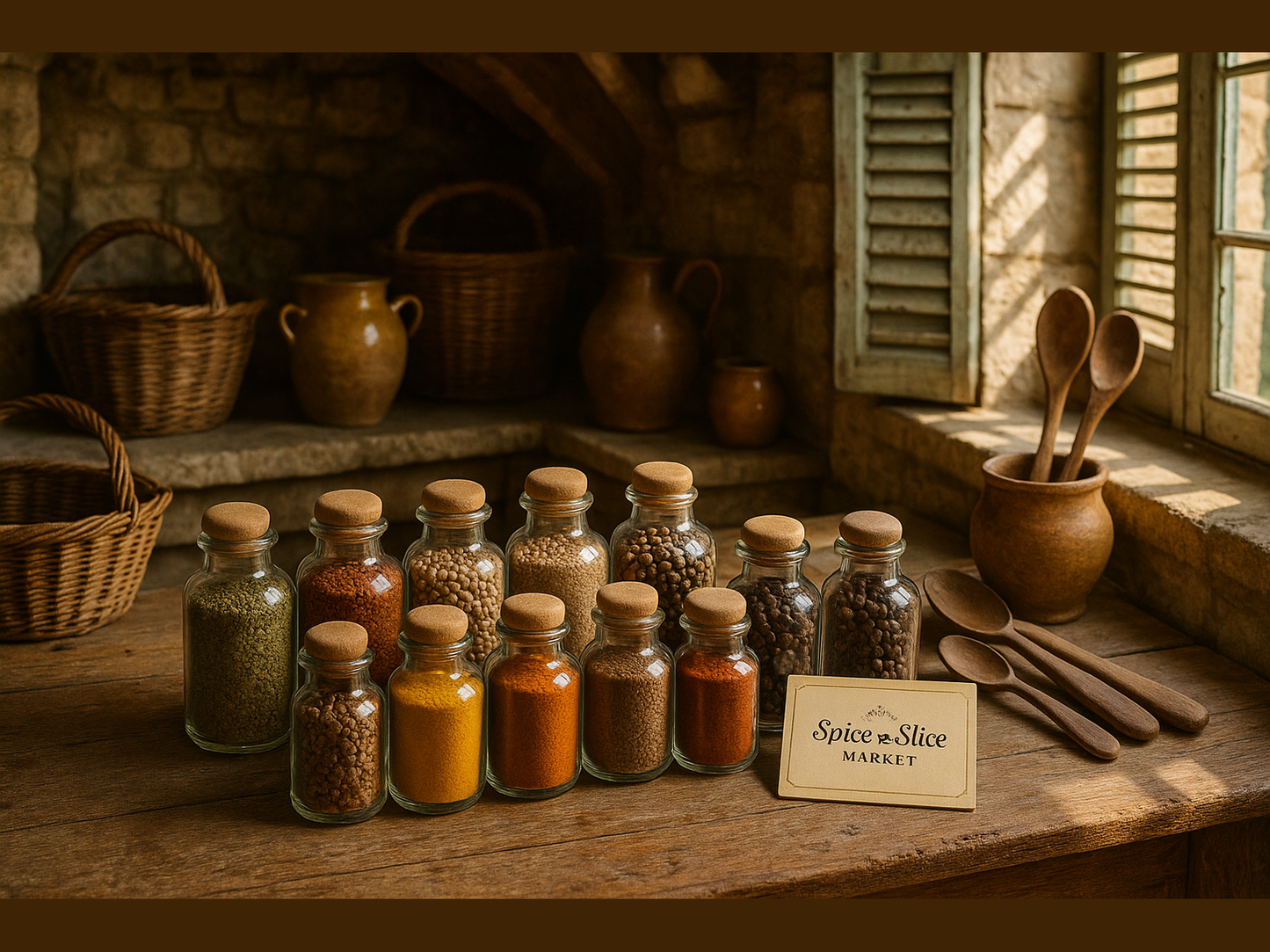 Natural French Country Kitchen Scene