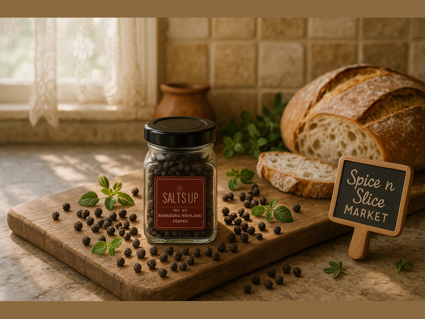 Natural Kitchen Pepper Display