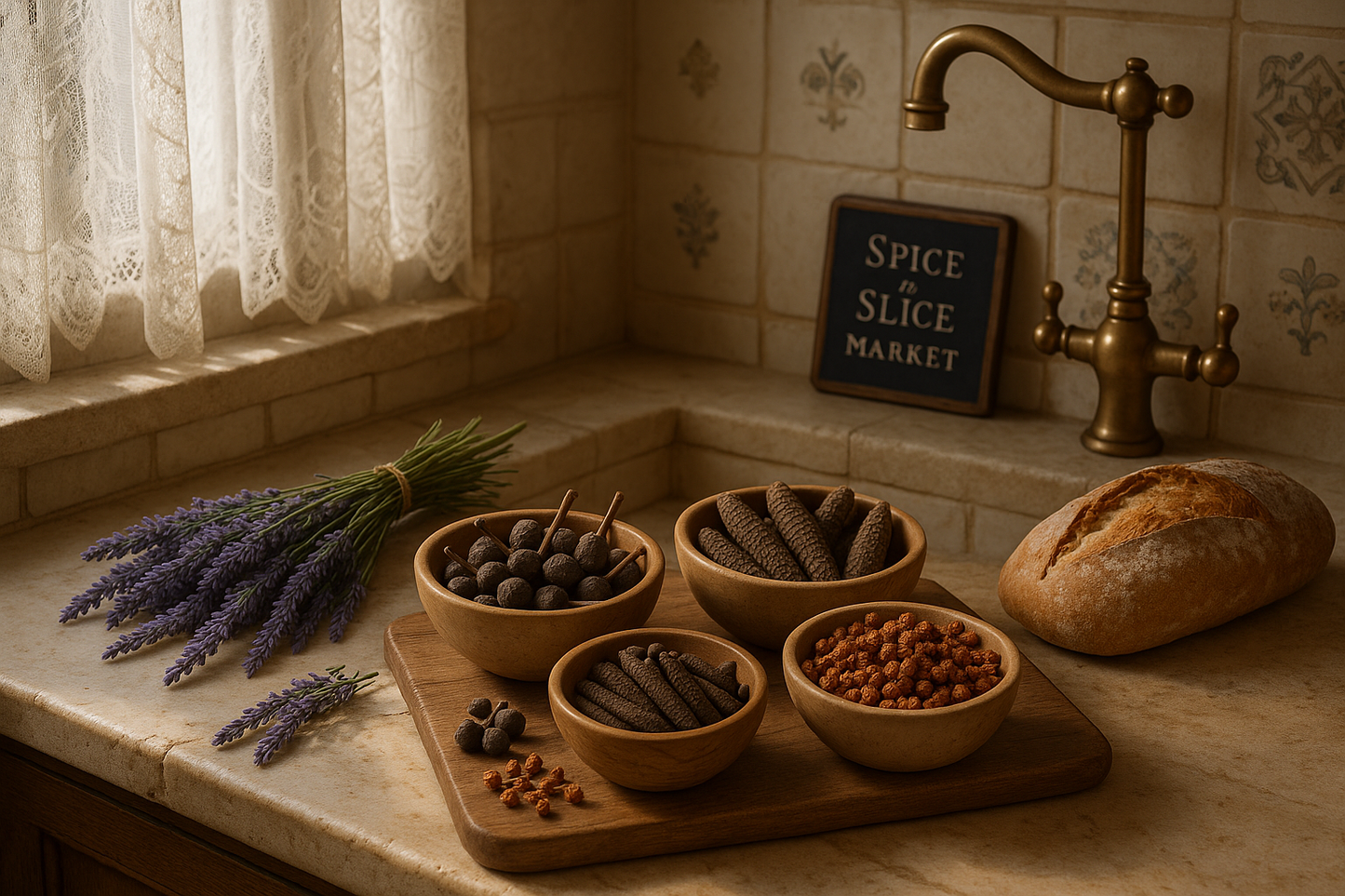 Natural Kitchen Spice Display