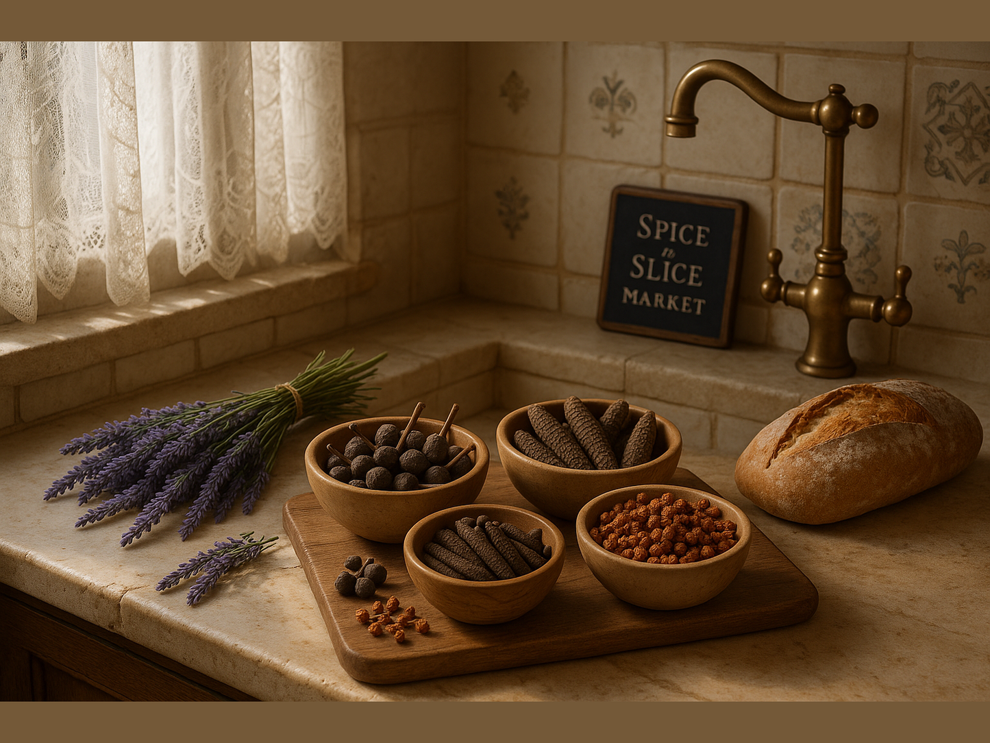 Natural Kitchen Spice Display