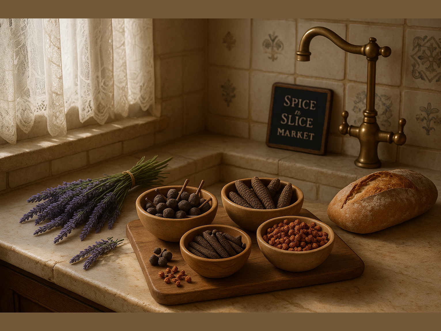 Natural Kitchen Spice Display