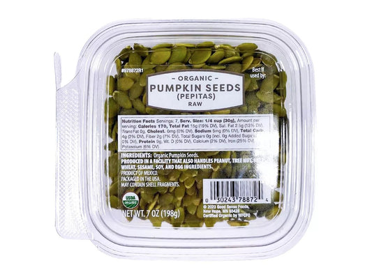 Organic Raw Pumpkin Seeds (Pepitas), 7oz.