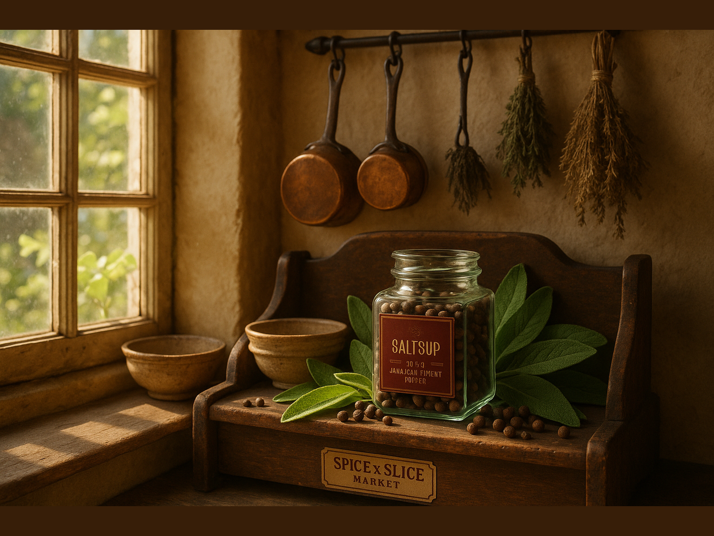 Original Jamaican Allspice on French Spice Rack