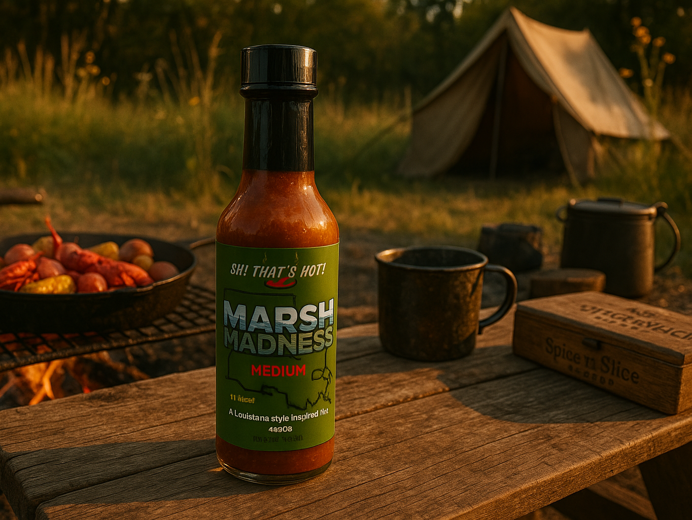 Outdoor Camping BBQ Scene