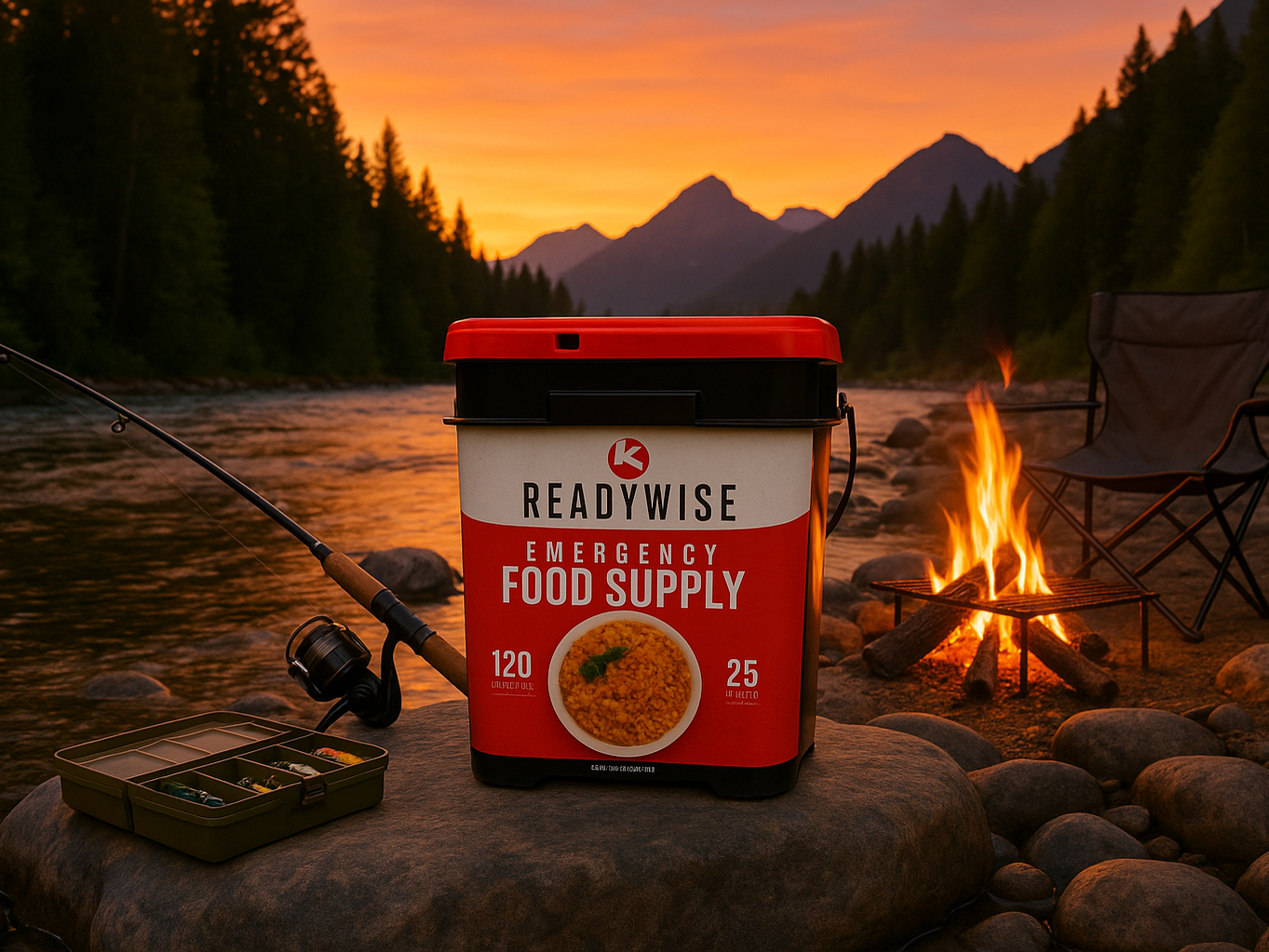 Riverside Camping Sunset