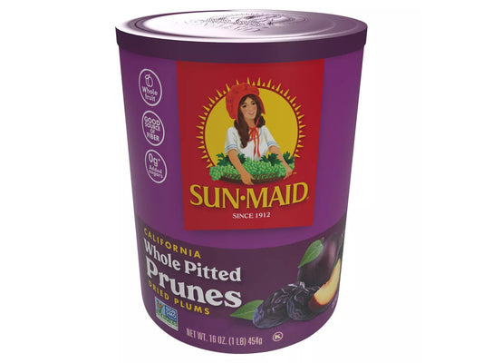 Sun-Maid California Sun-Dried Fruit Whole Pitted Prunes Canister, 16oz