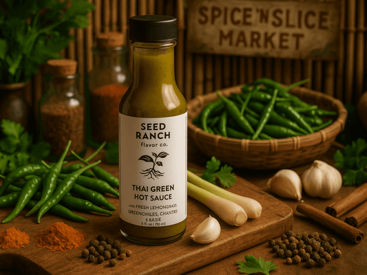 Classic Heat Trio - 3 Bottle Bundle with Thai Green Hot Sauce from Seed Ranch.