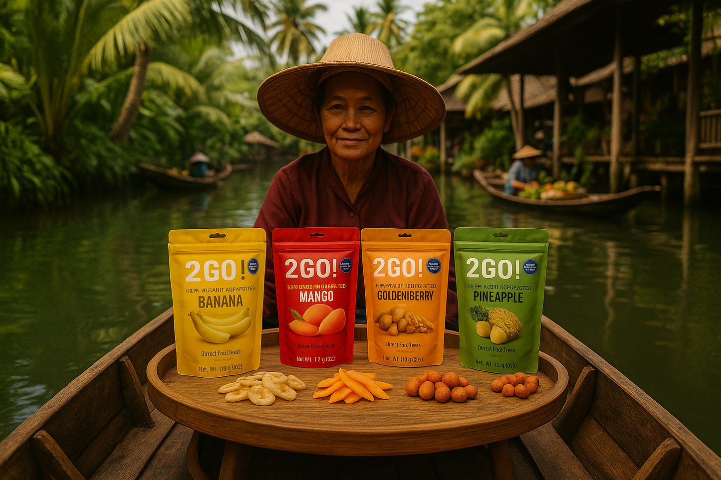 Traditional floating market scene